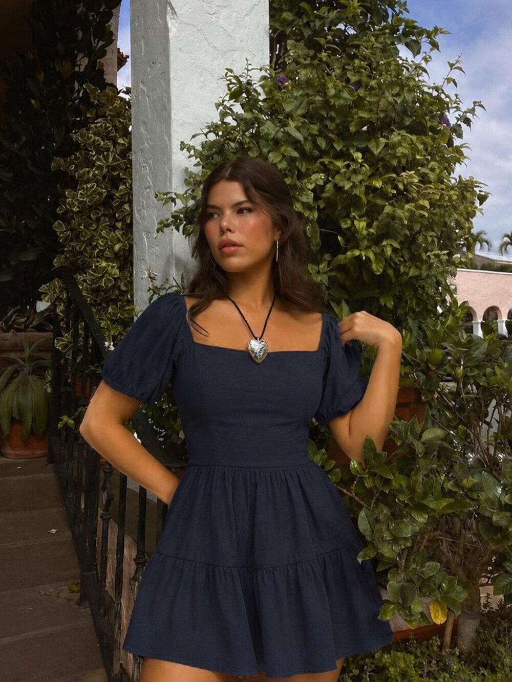 Black Mini Puff Sleeve Dress Milkmaid Peasant Size XL
